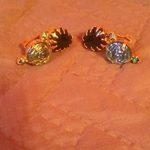 Blue rose earrings